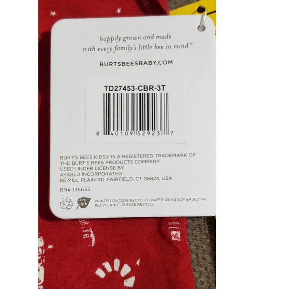 NWT Burt's Bees Baby Boys' Pajama Set, Snug Fit - 3T - Picture 8 of 9